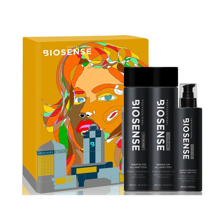 Biosense 12 in 1 Haircare Gift Set Shampoo, Conditioners