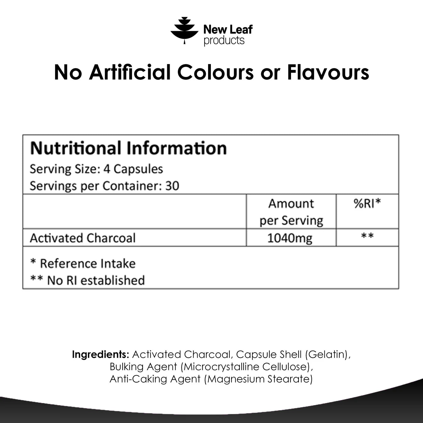 New Leaf - Actiavted Charcoal - 1 Month Supply