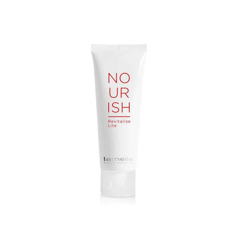 White tube labeled 'NOURISH' with 'Lamelle' branding on a white background