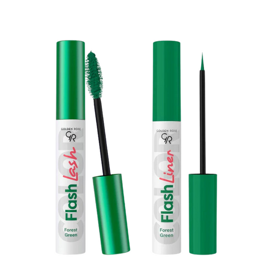 Golden Rose - Flash Lash And Liner Duo - Forest Green