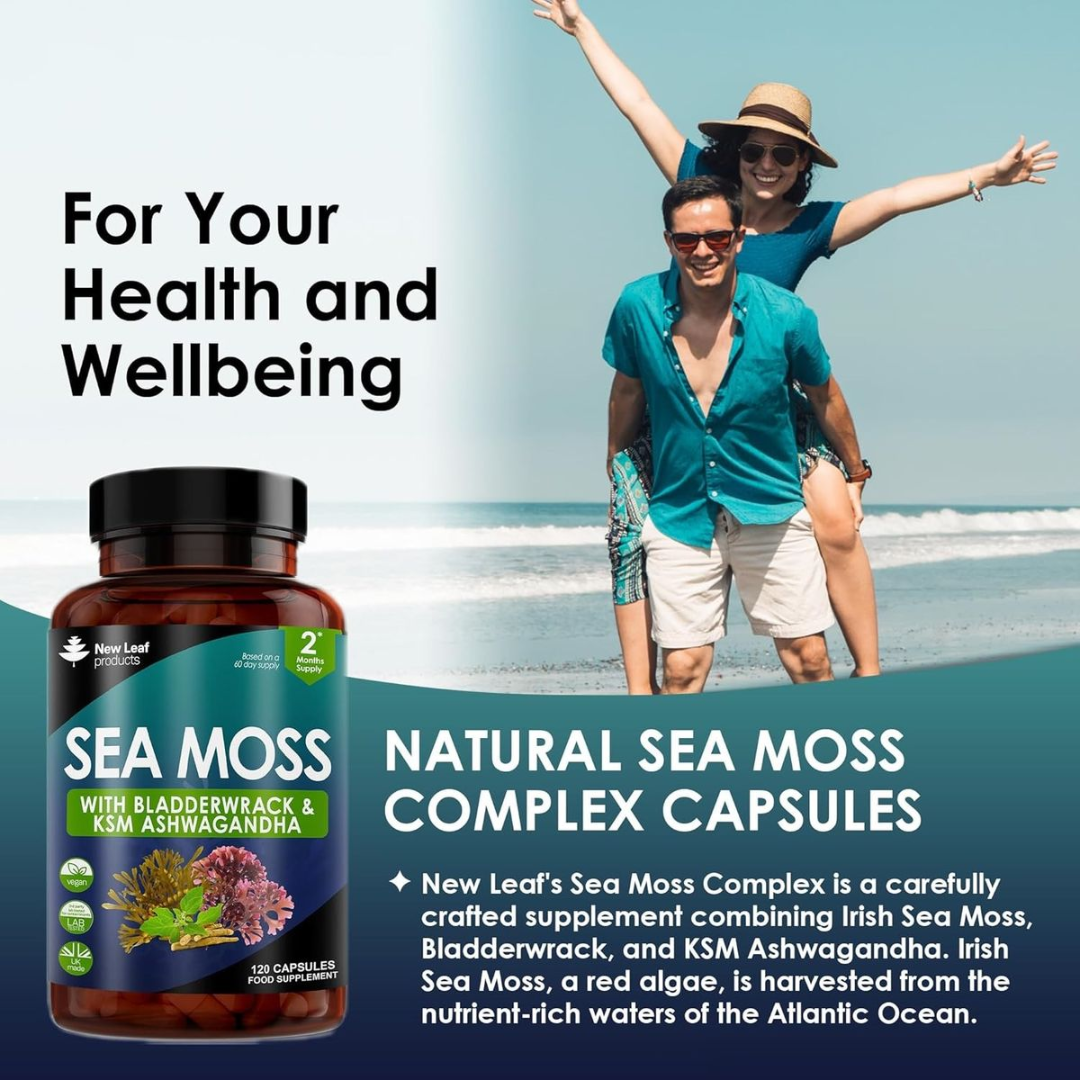 New Leaf - Sea Moss, Bladderwrack, and KSM Ashwagandha - 2 Month Supply