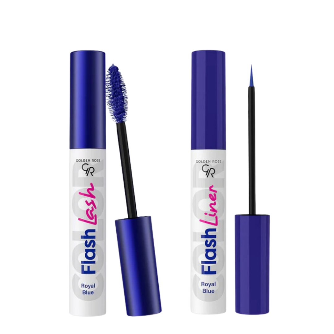 Golden Rose - Flash Lash And Liner Duo - Royal Blue