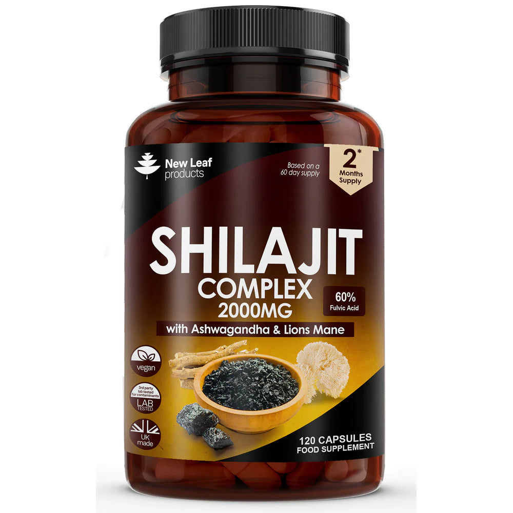 New Leaf - Shilajit Complex + Ashwagandha & Lions Mane - 2 Months Supply