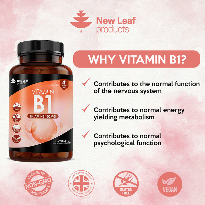 New Leaf - Vitamin B1 Tablets Thiamine Supplement