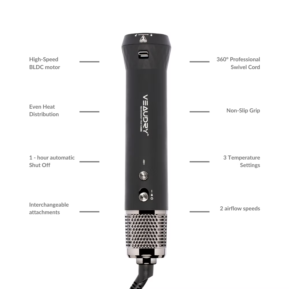 Veaudry - myAirStyler 2‑in‑1 Hot Brush & Air Curler