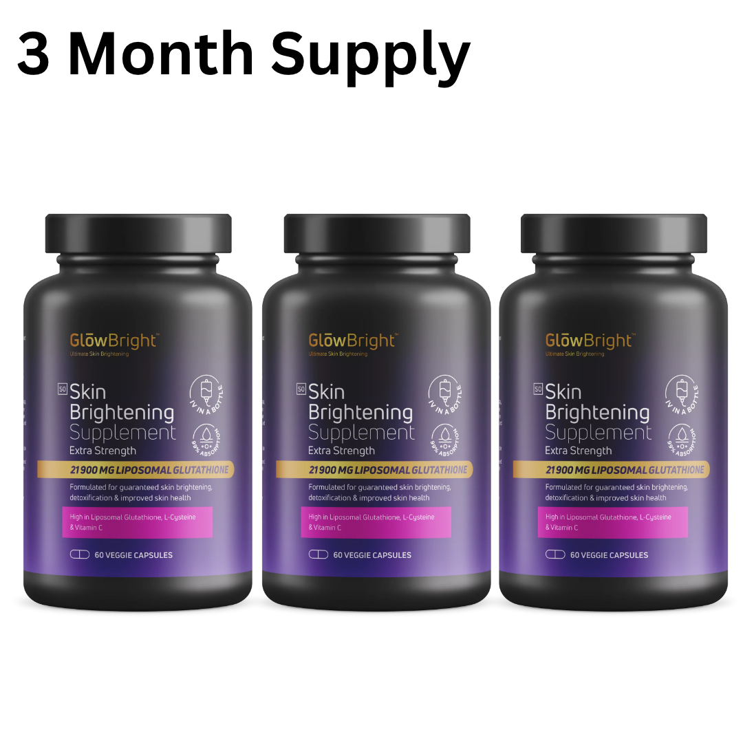 Glow Bright - 3 Month Supply - 21900mg Glutathione Capsules x3 - Kolorzonline KolorzOnline Glow Bright - 3 Month Supply - 21900mg Glutathione Capsules x3 - Kolorzonline KolorzOnline