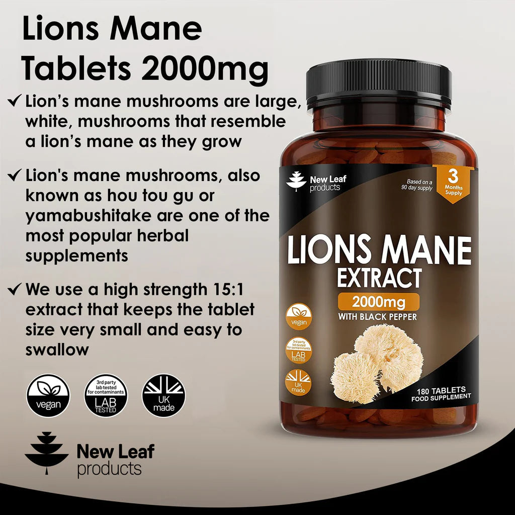 Lions Mane 2000mg - 3 Months Supply