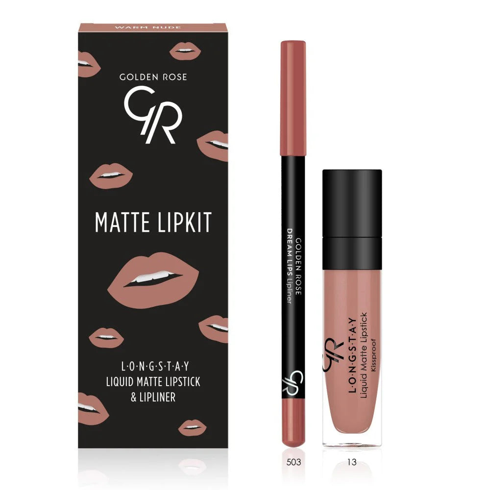 Golden Rose Matte Lip Kit - Warm Nude
