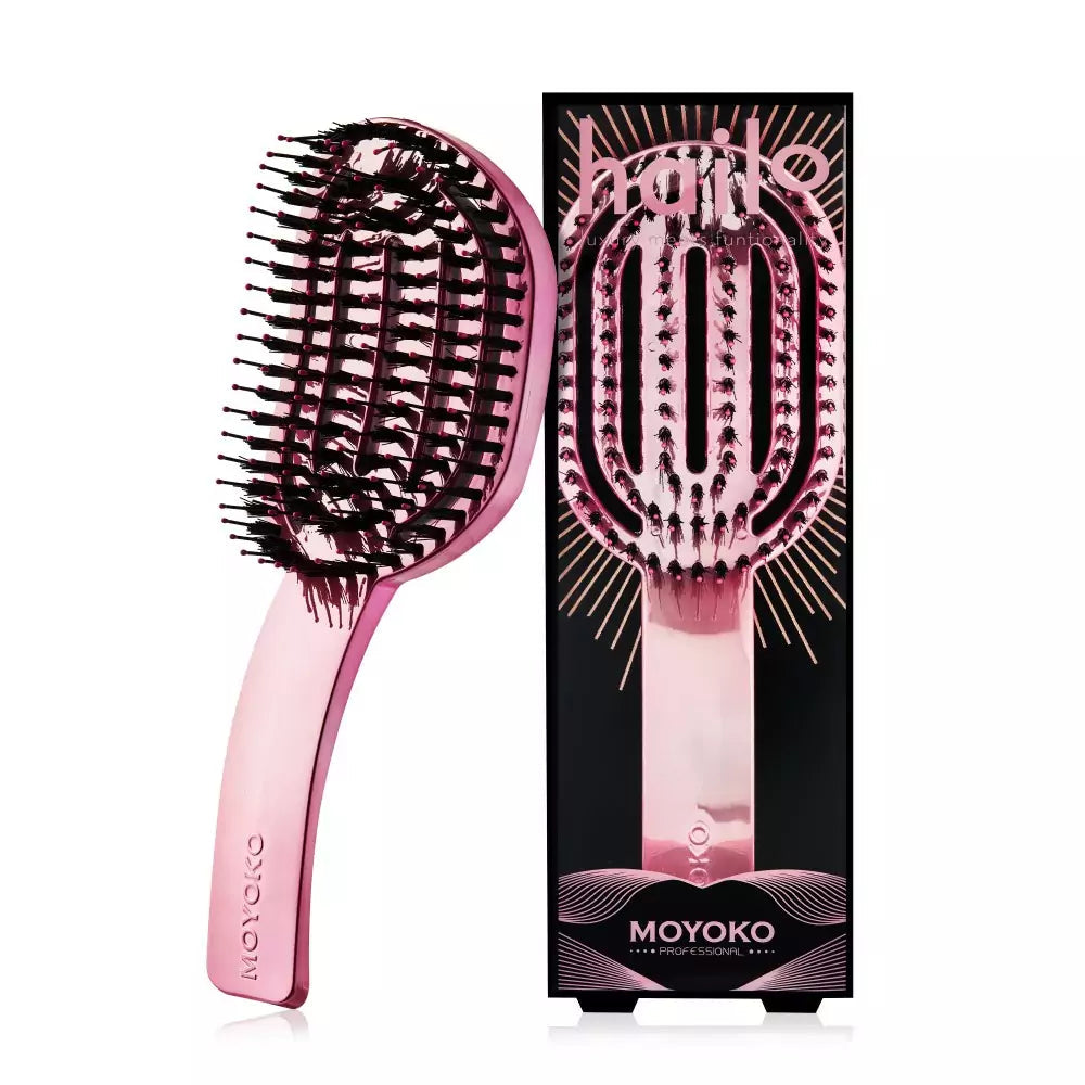 Moyoko - Hailo Detangling Brush - Pink Chrome