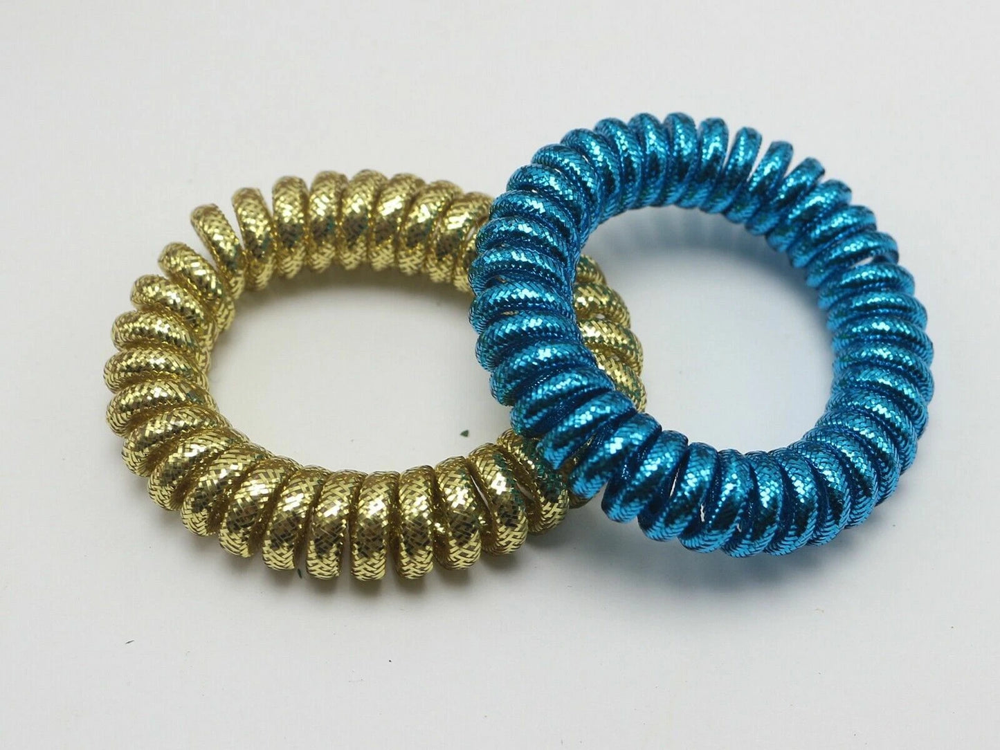 KolorzOnline - 1pack Metallic Colour Spiral Coil Elastic Hair Ties Scrunchies Telephone Cord 50mm