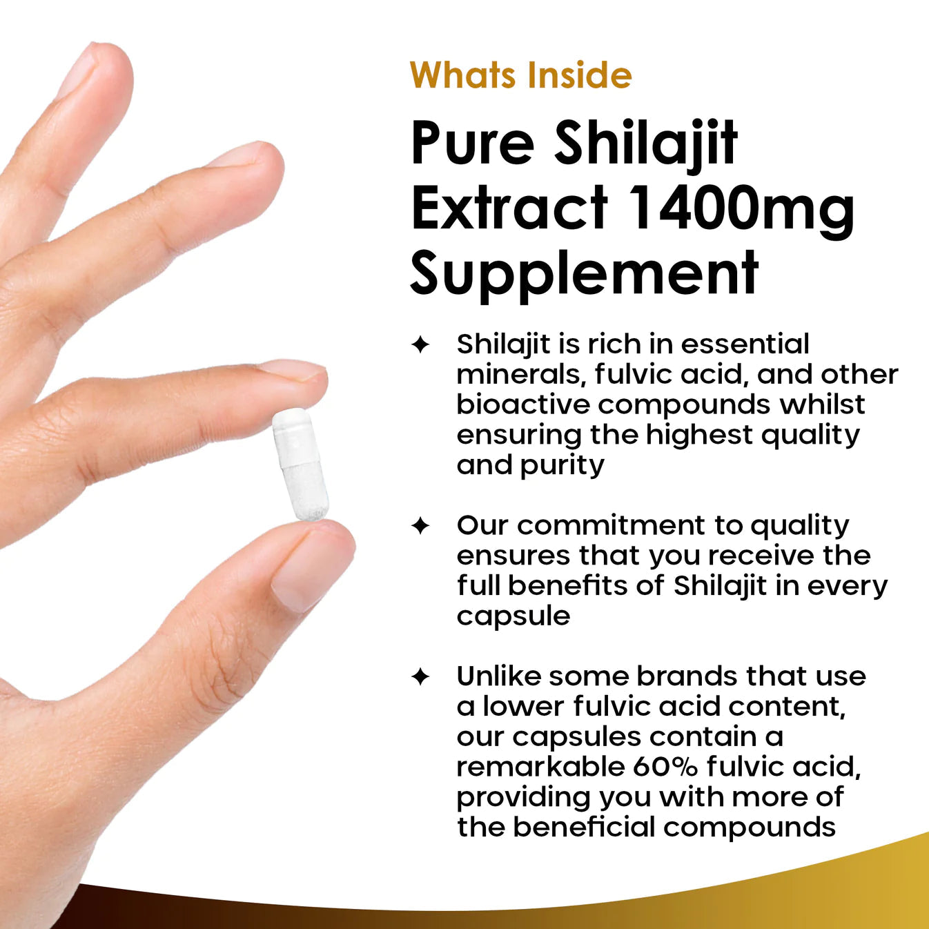Shilajit Capsules 1400mg with 60% Fulvic Acid (2 Month