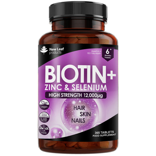 New Leaf - Biotin Hair Growth Vitamins 12,000mcg - 6 Months Supply