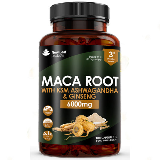 New Leaf - Maca Root, Ashwagandha, Ginseng Capsules - 3 Months Supply