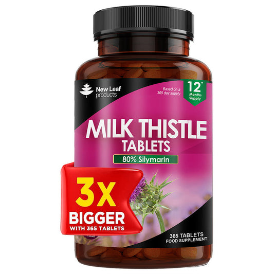 New Leaf - Milk Thistle Tablets 80% Silymarin High Strength 12 Month Supply