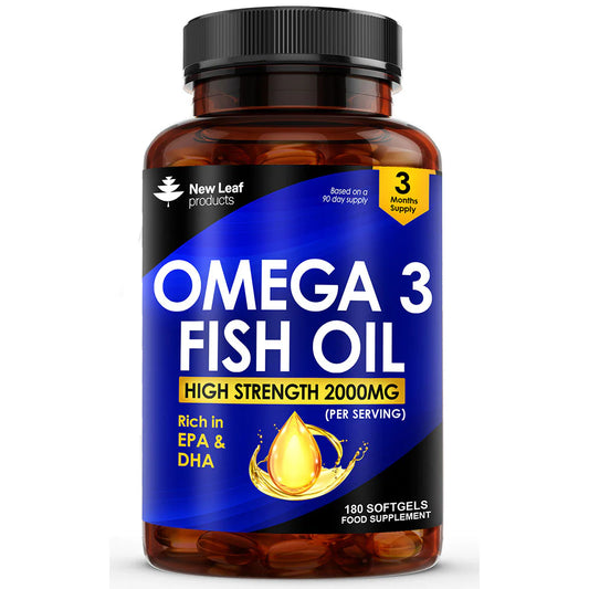 New Leaf - Omega 3 Fish Oil Softgel Capsules | 3 Month Supply