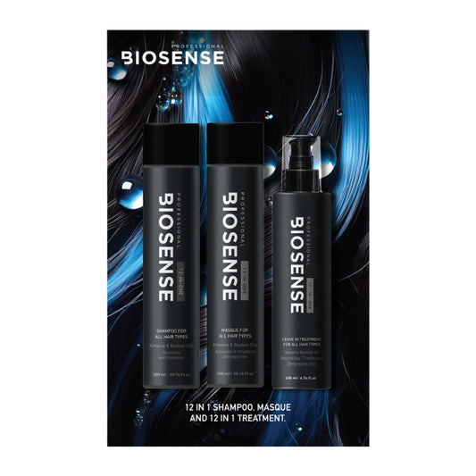 Biosense - 12 in 1 Haircare Gift Set | Shampoo, Conditioner & Treatment