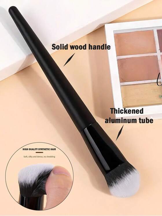 KolorzOnline - Professional Angled Foundation Brush, Dense Soft Bristles, Flawless Full-Coverage Application, Cruelty-Free Synthetic, For Liquid & Cream Makeu