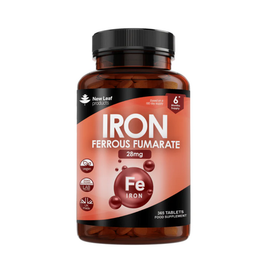 New Leaf - Iron Tablets - Ferrous Fumarate 6 Months Supply - 365 Tablets