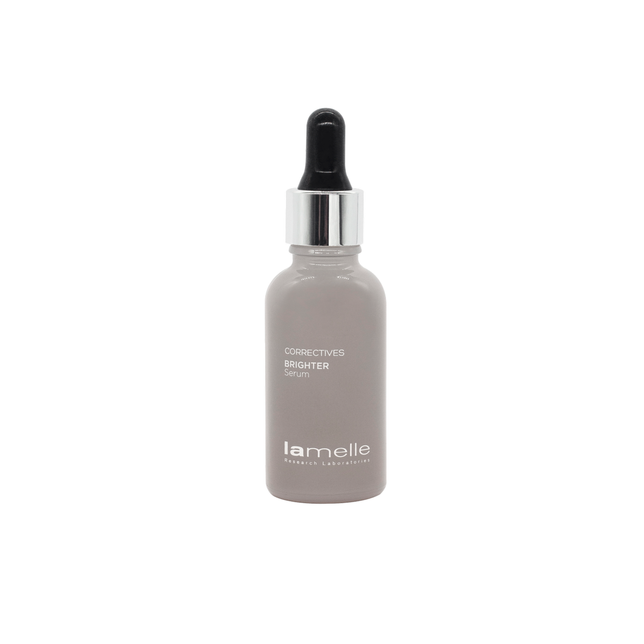 Skincare bottle with dropper labeled 'la melle' on a white background