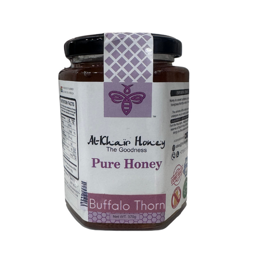 AL KHAIR HONEY - Pure Honey, Buffalo Thorn 370g Glass Jar