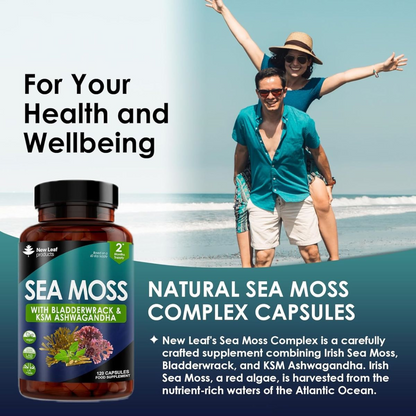 New Leaf -  Irish Sea Moss, Bladderwrack, and KSM Ashwagandha