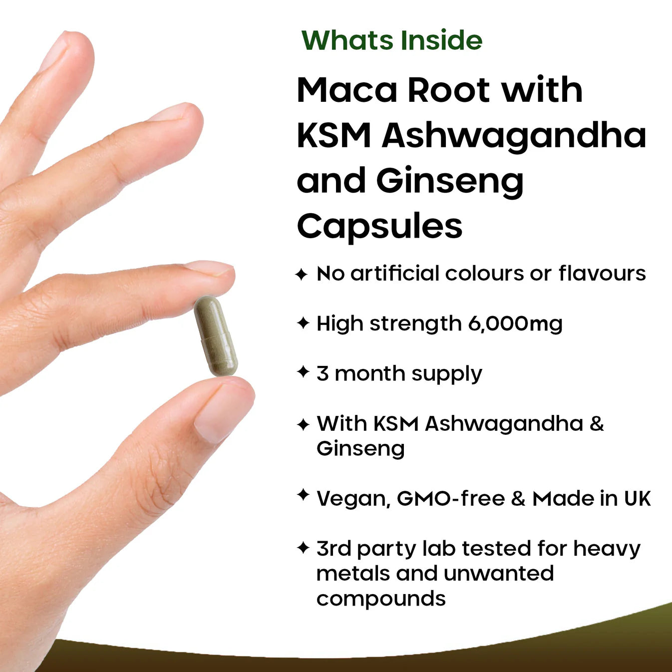 New Leaf - Maca Root, Ashwagandha, Ginseng Capsules - 3 Months Supply