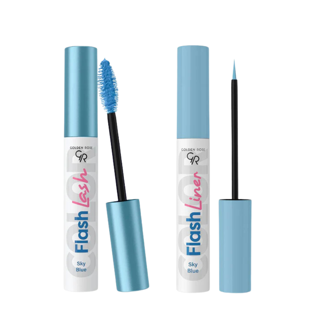 Golden Rose - Flash Lash And Liner Duo - Sky blue