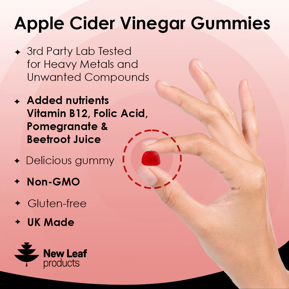 Apple Cider Vinegar Gummies Vegan + Vitamin B12 Folate
