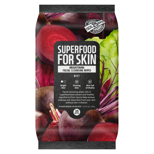 FARMSKIN SUPERFOOD BEET – BRIGHTENING CLEANSING WIPES 25