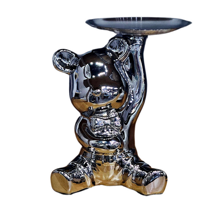 Metallic Bear - Serving Tray (Silver)