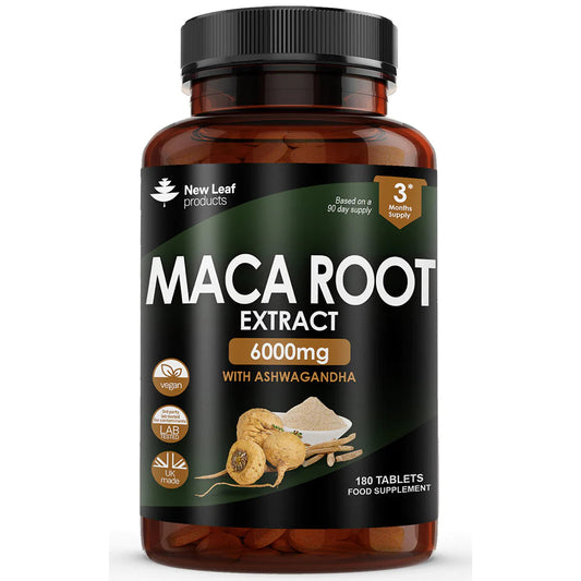 Maca Root 6000mg With Ashwagandha - 100% Peruvian Black Maca
