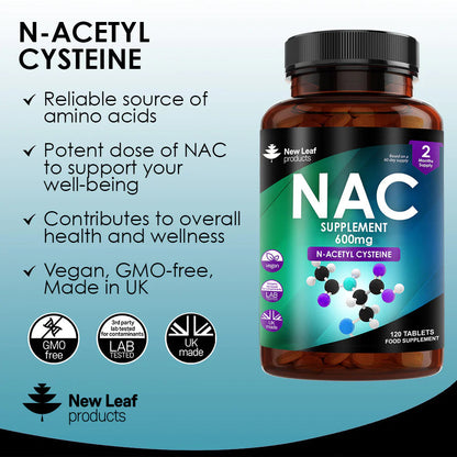 NAC N-Acetyl-Cysteine 600mg - 2 Months Supply