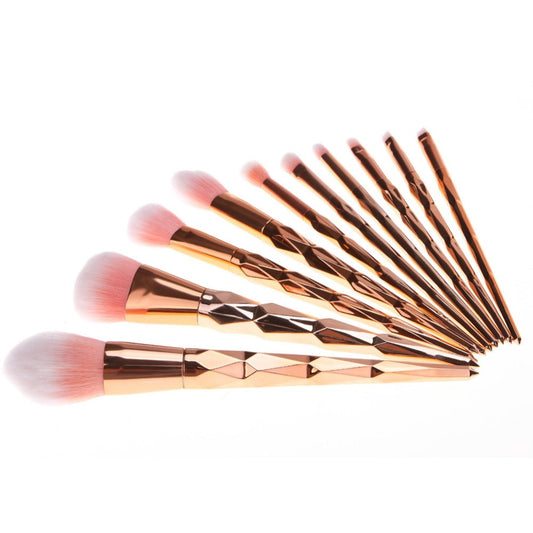 Rose Gold Diamond Makeup Brush Set - KolorzOnline