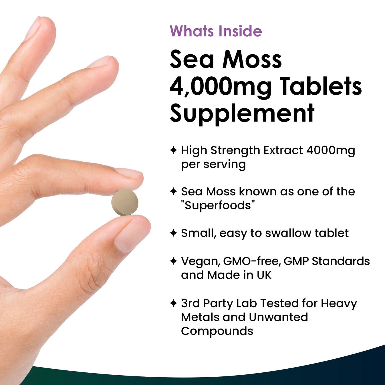Sea Moss 4000mg Tablets - High Strength - 2 Months Supply
