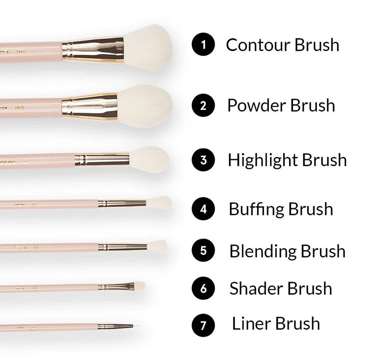 BH Cosmetics - Travel Series - 7 Piece Face & Eye Brush Set