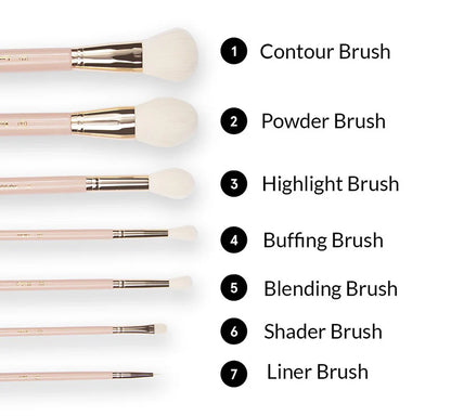 BH Cosmetics - Travel Series - 7 Piece Face & Eye Brush Set