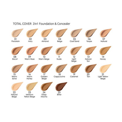 TOTAL COVER 2in1 Foundation & Concealer - 01 Porcelain